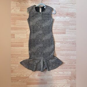 VENUS Gray Ribbed Peplum Sheath Dress Size‎ 8